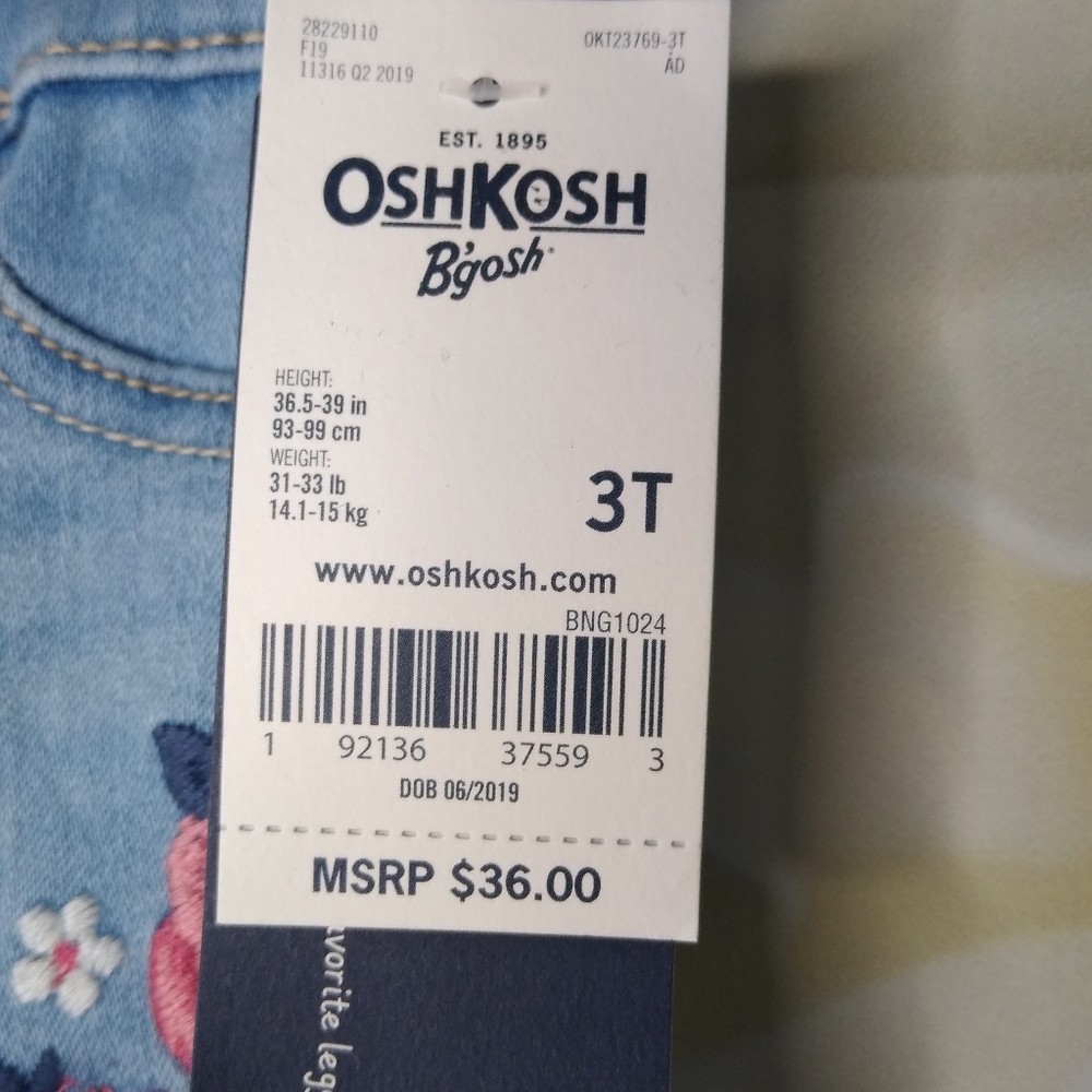 NWT OshKosh BGosh Floral Applique Jeggings - Picture 5 of 6